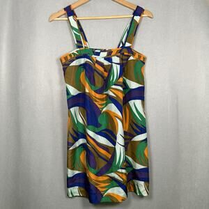 Eliot Silk Slip Dress Abstract Maximalist Pucci Inspired Short Colorful Sz S